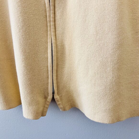 Bob Mackie Wearable Art Soft Yellow & White Stripe Zip Cardigan Sweater Plus 2X - Picture 6 of 10